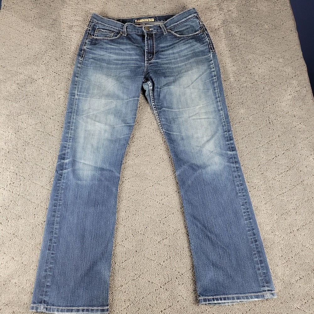 Buckle BKE Jeans Womens 31x31.5 Blue Drew Boot Mid Rise Bootcut Faded Distressed